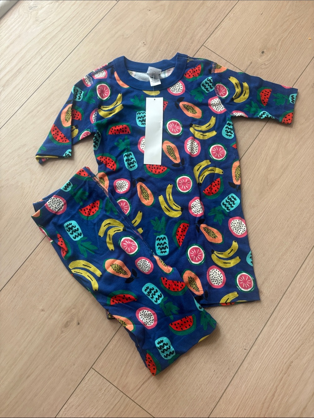 Organic* Hanna Andersson Navy Fruit-Print Pajama Set